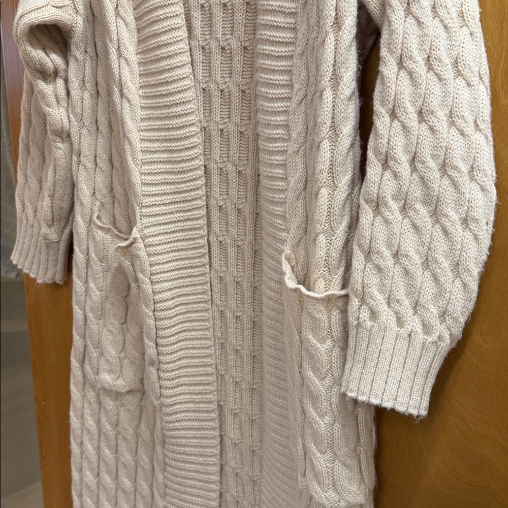 Vici Cream Cable Knit Duster Cardigan - Picture 8 of 8